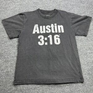 WWE Austin 3:16 T Shirt Men Small Black Stone‎ Cold Steve Austin Skull Wrestling